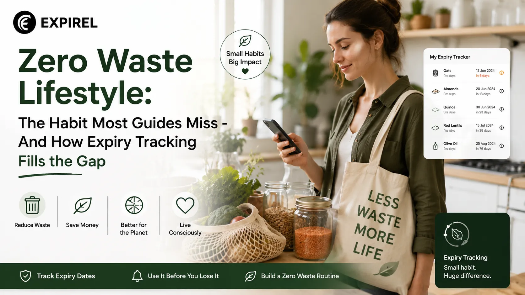 Zero Waste Lifestyle: The Habit Most Guides Miss - And How Expiry Tracking Fills the Gap