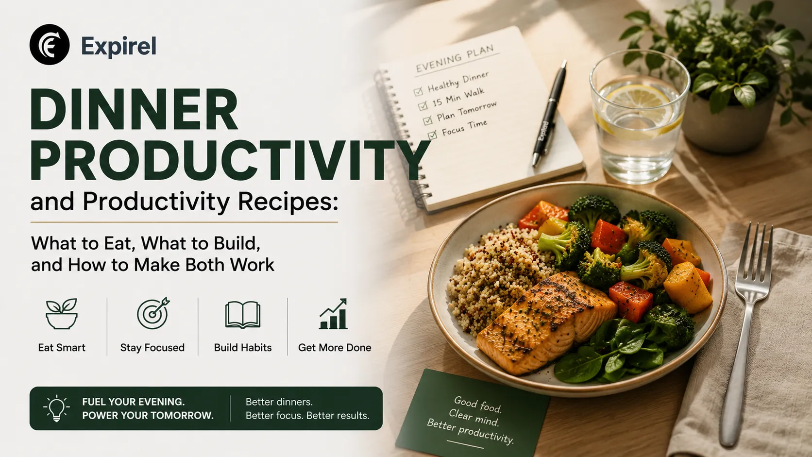 Dinner Productivity and Productivity Recipes: What to Eat, What to Build, and How to Make Both Work